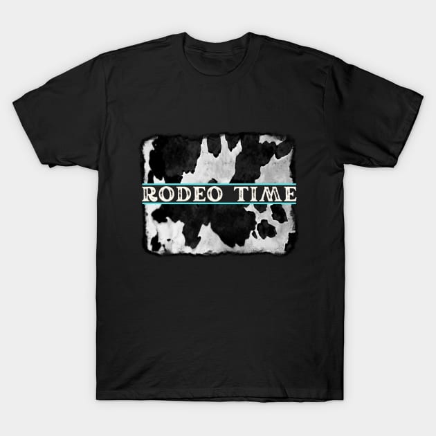 Rodeo Time Cowhide Print T-Shirt by jackofdreams22